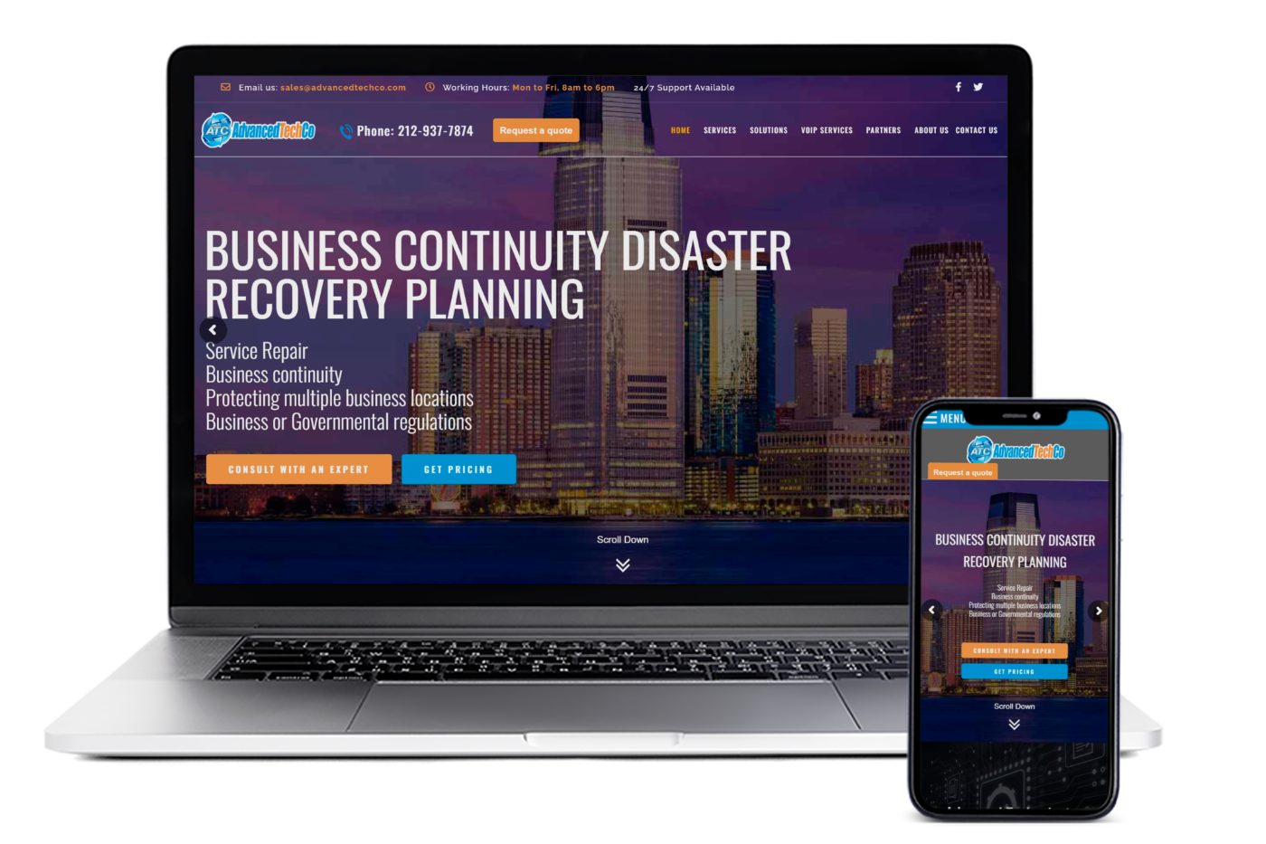 Advanced Tech Co website project by Marketing Cognitive