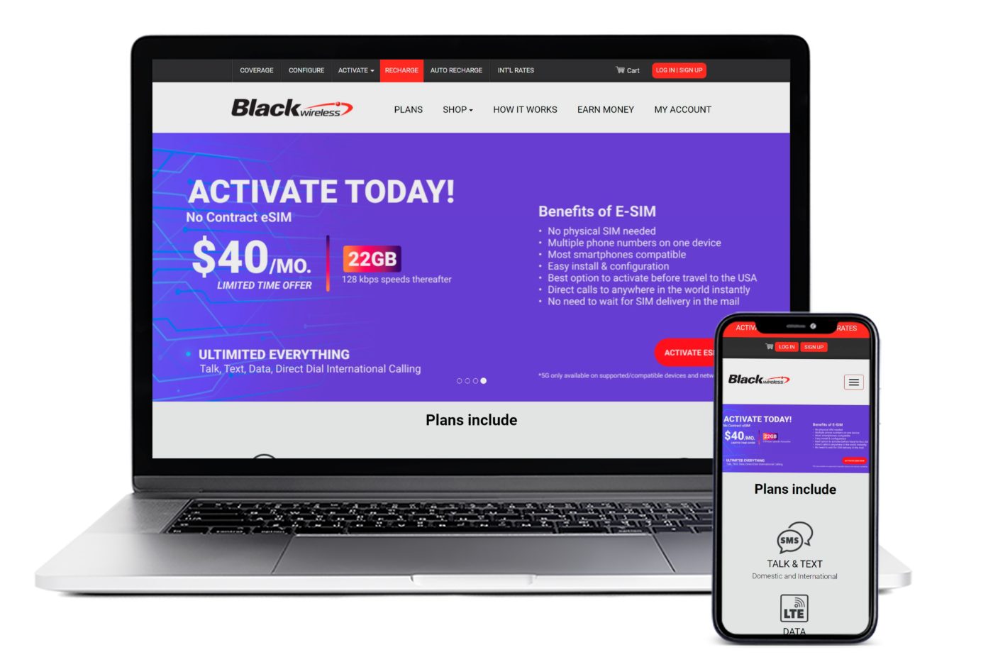 Black Wireless website project by Marketing Cognitive
