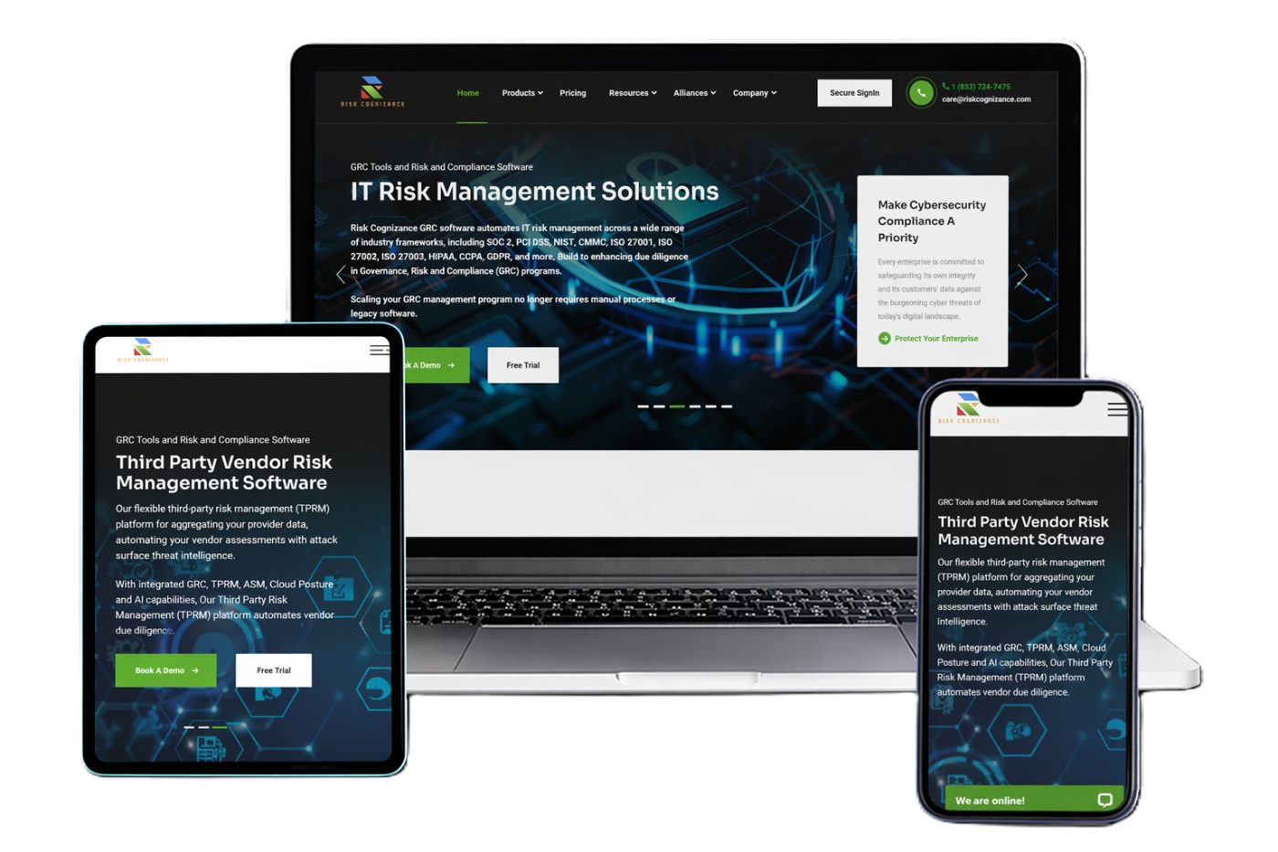 Risk Cognizance website project by Marketing Cognitive