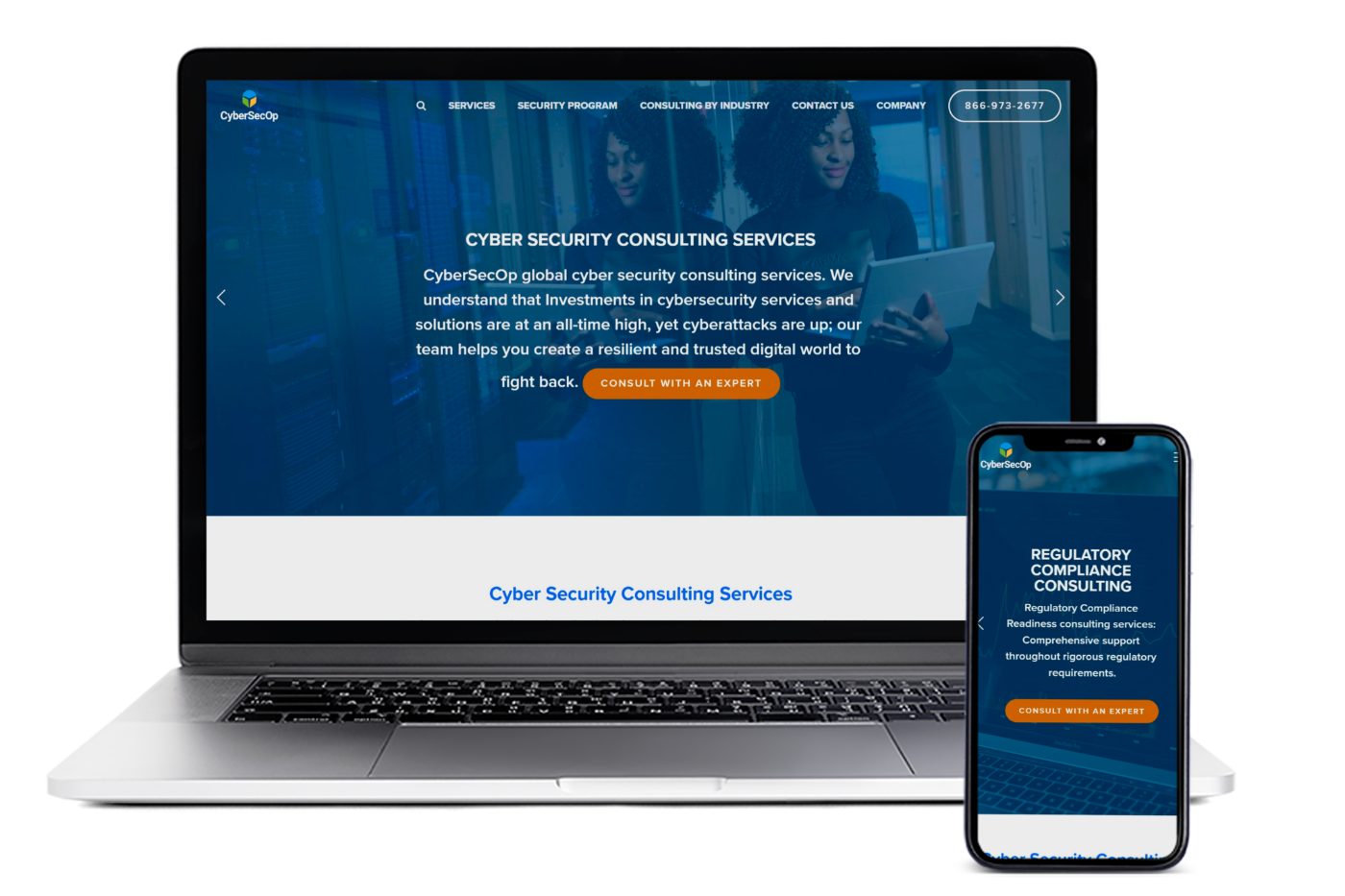 cyber security consulting website project by Marketing Cognitive