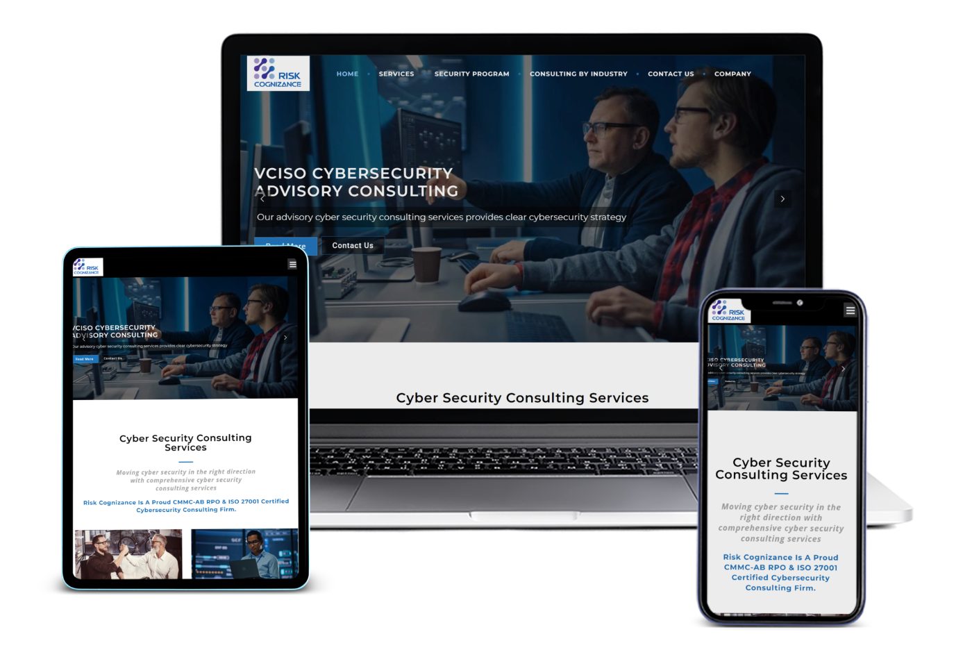 vCISO website project by Marketing Cognitive